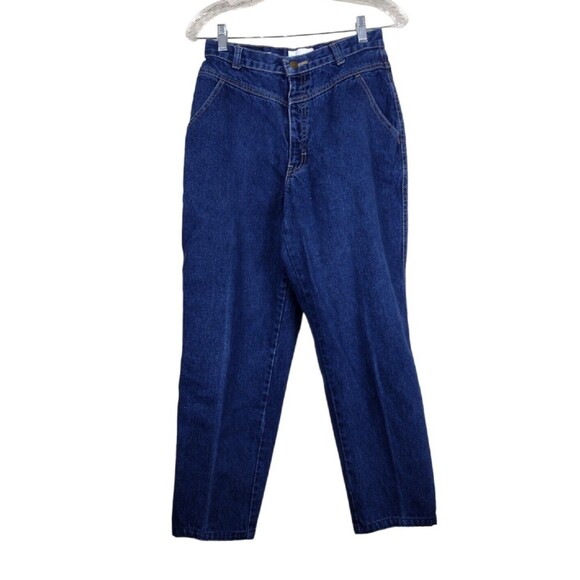 VTG 80's Calvin Klein Womens Size 11 Denim Blue Jeans High Rise Dark Wash Cotton - Picture 1 of 10